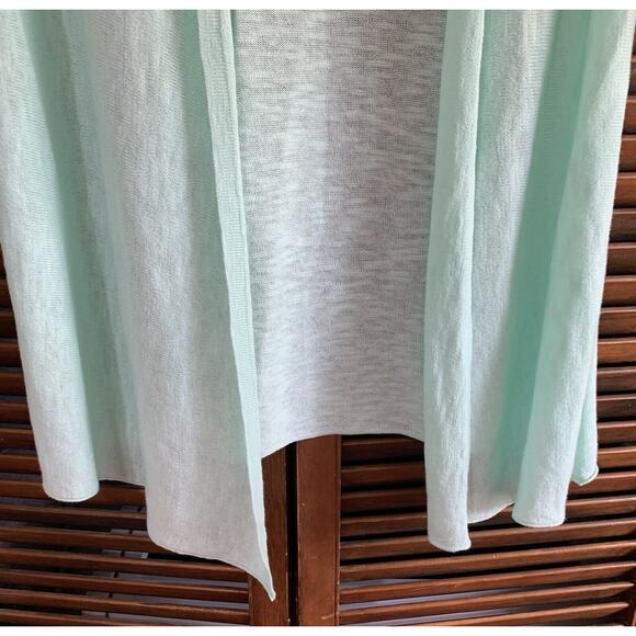 Eileen Fisher Mint Green Sz XS (Cotton Silk) Open Tunic Cardigan Sweater sku 397 - Picture 4 of 9